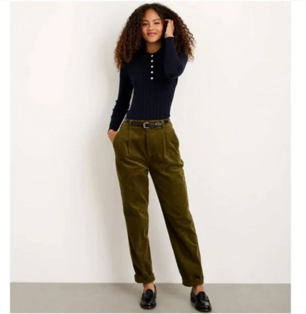 ALEX MILL Rugged Cotton Corduroy Pants Olive Green Sz 28 {3L10}